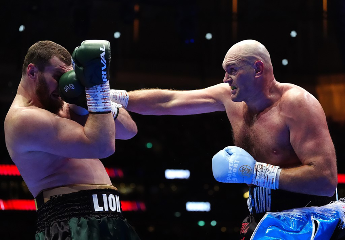 Tyson Fury had his way with Arslanbek Makhmudov in his ring return on Saturday. Photo: Chris Dean, Boxxer