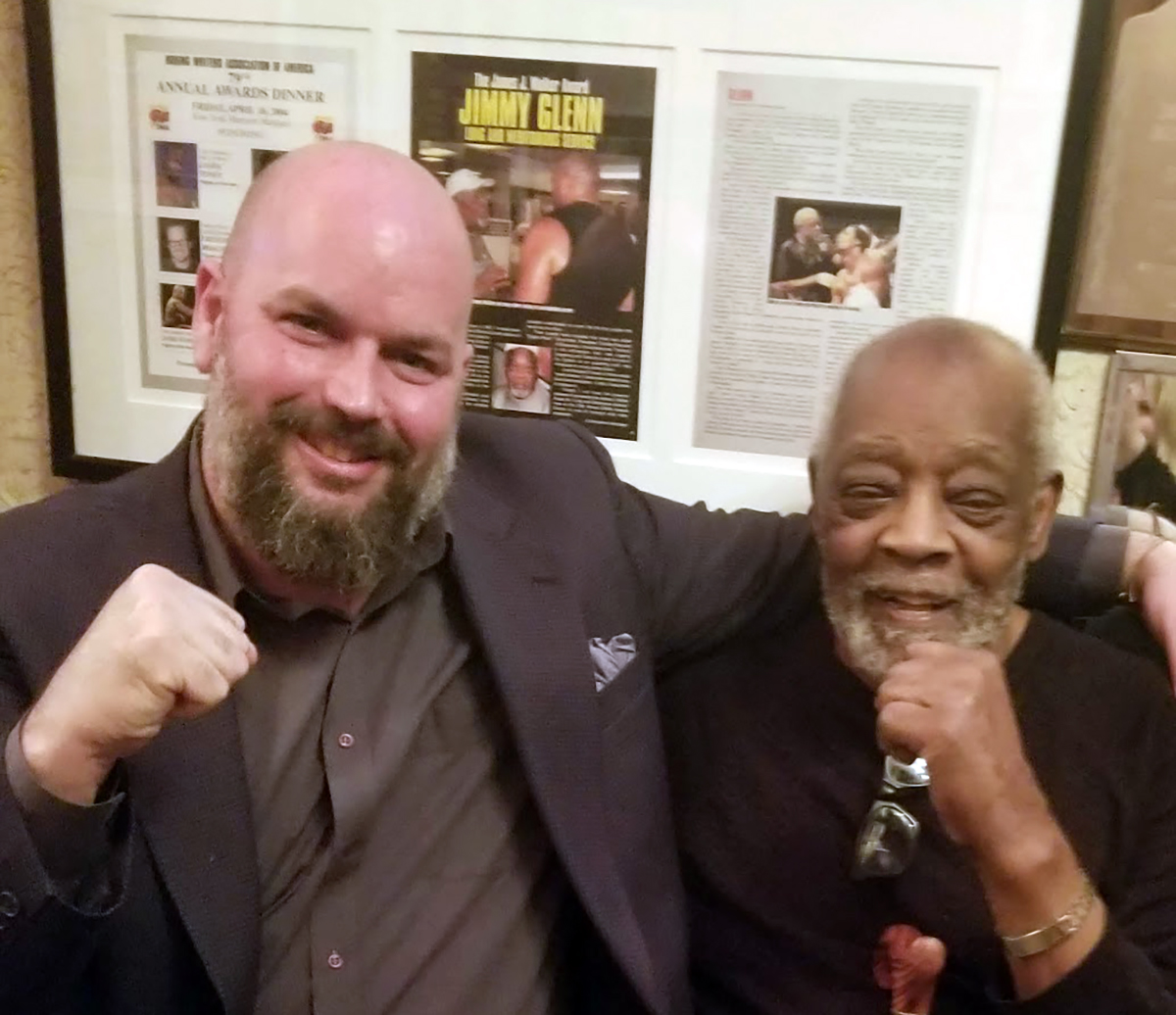 Boxing journalist and historian Matthew Pomara with the late Jimmy Glenn. Photo: Kathy Pomara Jimmy's Corner