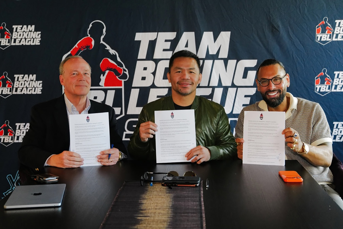 Manny Pacquiao plans to end his boxing career for the second time with his new Total Boxing League franchise in San Diego starting in 2027. Photo: TBL