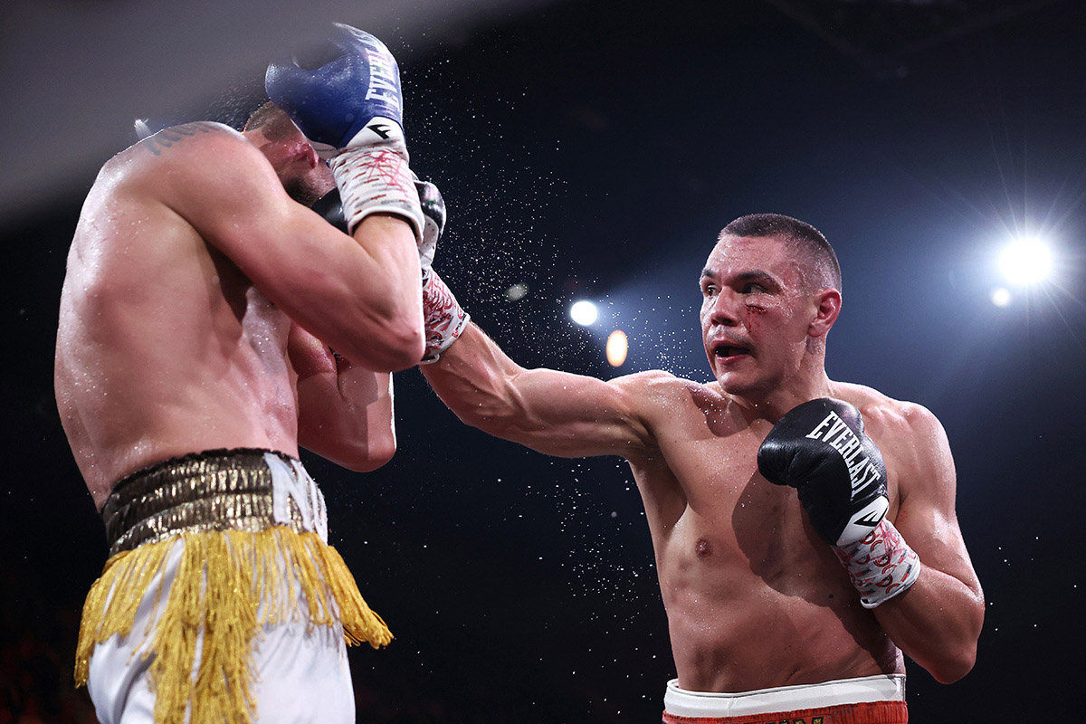 Tim Tszyu passed his test against Denis Nurja. Was Errol Spence Jr. watching? Photo: No Limit Boxing