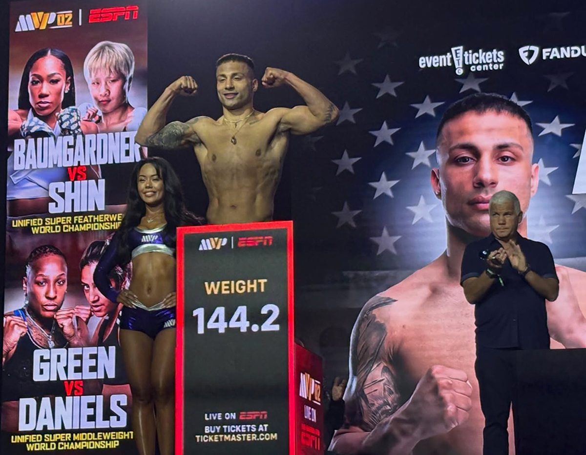 Alex Vargas ready to go on Friday after Thursday's weigh-in at The Infosys Theater at Madison Square Garden for MVPW-02. Photo: Courtesy Star Boxing