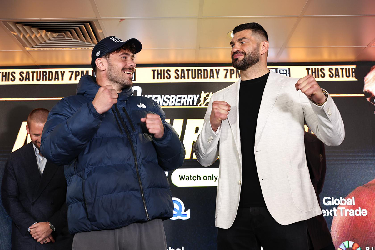 The fight leadup has been genial between Dave Allen and Filip Hrgovic, but the Croatian knows he must focus to get the win Saturday. Photo: Queensberry Promotions