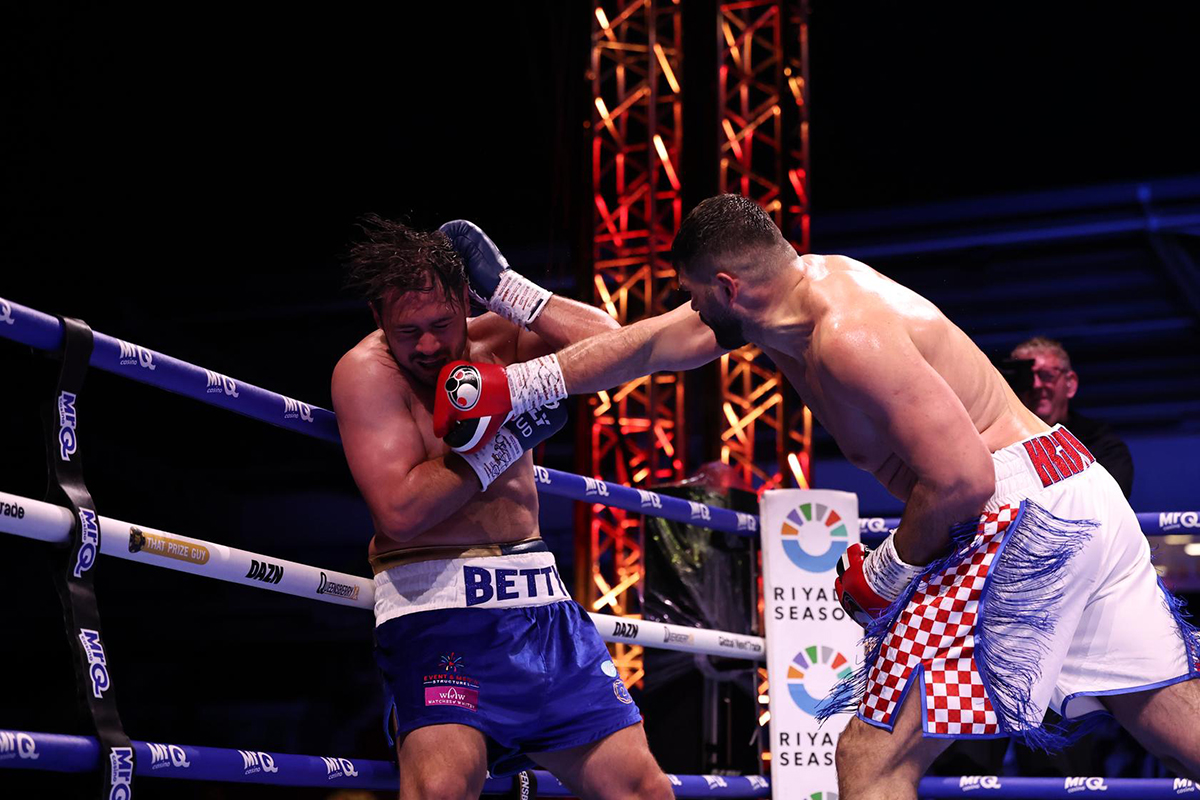 Filip Hrgovic got the statement win he was looking for against Dave Allen to set up a bout with Moses Itauma. Photo: Queensberry Promotions