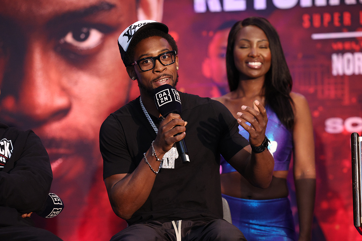 Keyshawn Davis was subdued in his official appearances during fight week, but his social media channels offered a lot of goofing off. Photo: Top Rank Boxing