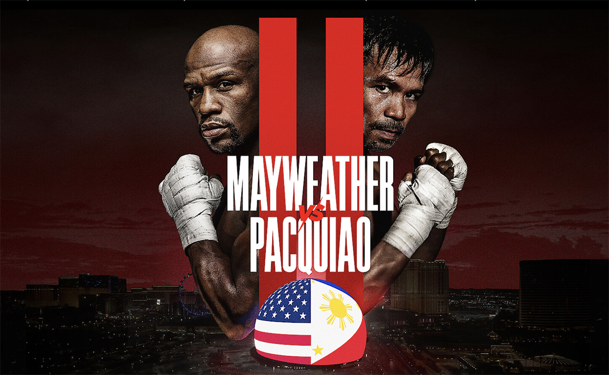 Netflix still has this promotional graphic for Mayweather vs Pacquiao 2 prominently displayed on its website. Floyd Mayweather