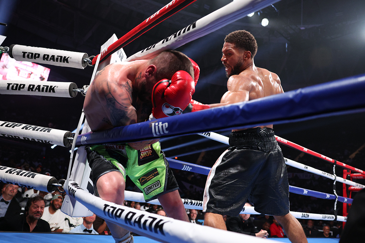 Brian Norman Jr. was the bright spot on Saturday's card, showing that The Assassin is back. Photo: Top Rank Boxing Keyshawn Davis
