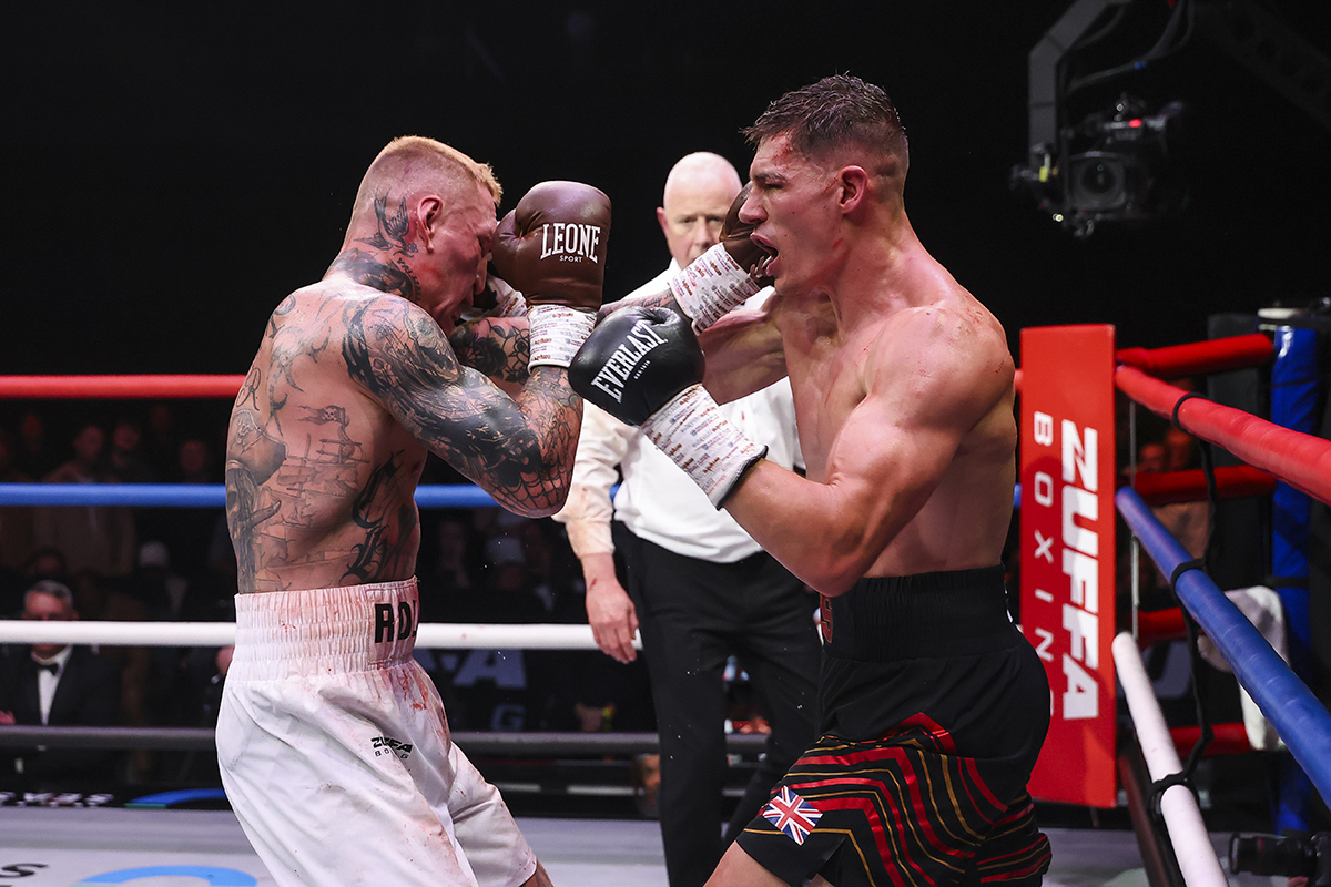Chris Billam-Smith and Ryan Rozicki delivered a Fight of the Year contender on Saturday at Zuffa Boxing 07. Photo: Ed Mulholland, Zuffa Boxing 07