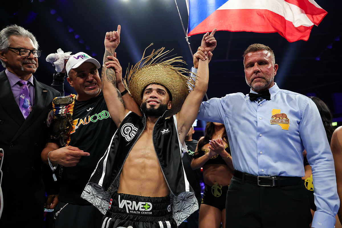 After a quick knockout win Saturday, Oscar Collazo says he's moving up to the flyweight division. Photo: Golden Boy Boxing