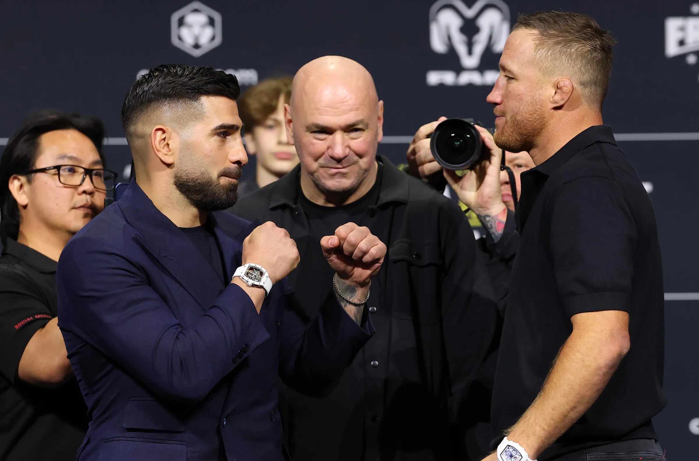 Ilia Topuria and Justin Gaethje