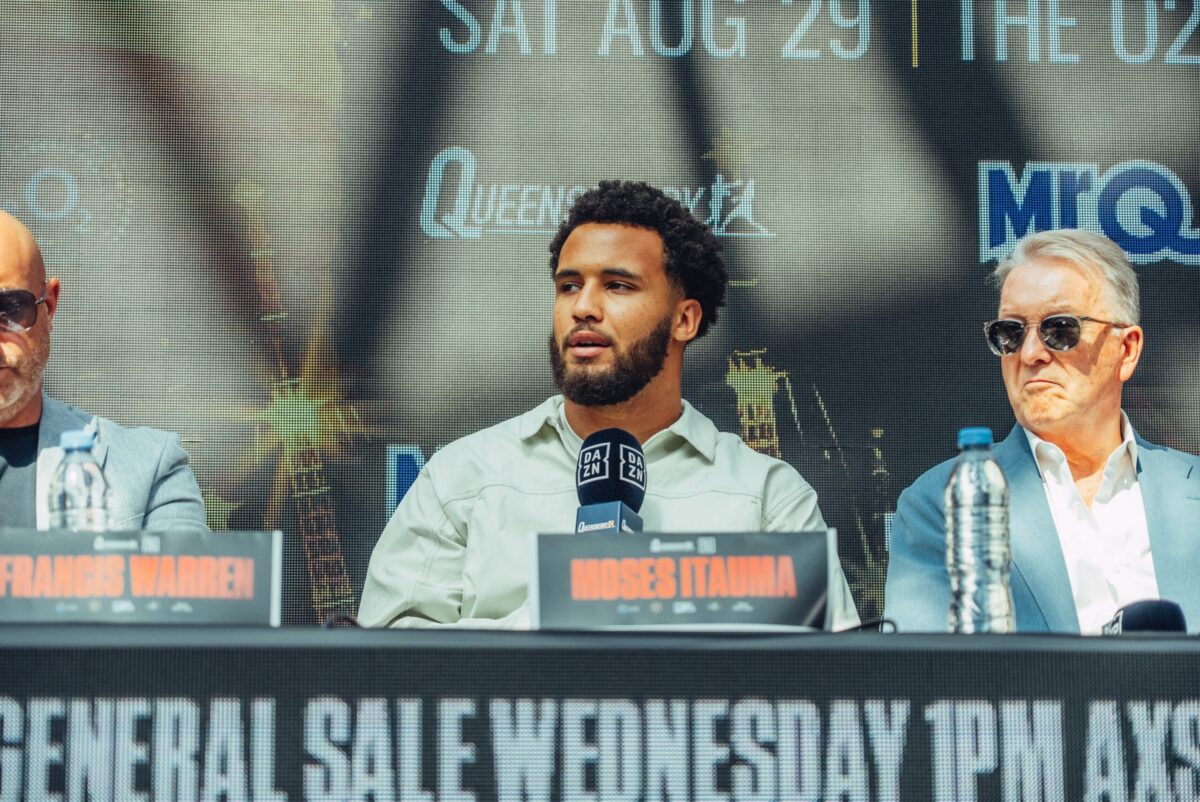 Moses Itauma keeps it simple, saying he'll prove his ambitions in the ring on August 29. Photo: Queensberry Promotions