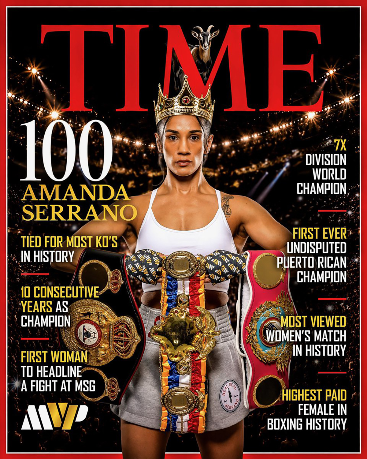 Amanda Serrano adds one more honor to a long list of accomplishments, making the first TIME100 Sports list.