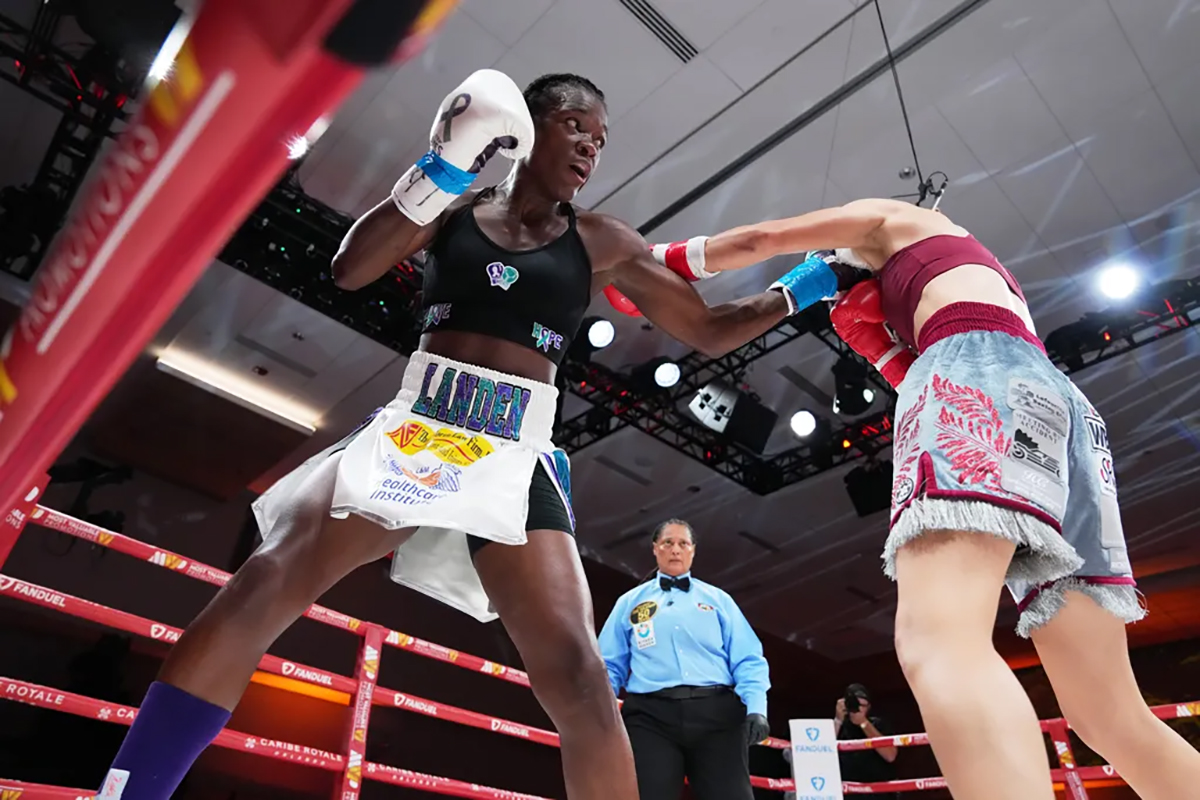 Tiara Brown delivered another winning performance to remain undefeated, then delivered word of inspiration. Photo: Most Valuable Promotions MVPW04