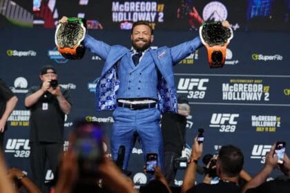 Conor McGregor at UFC 329 presser