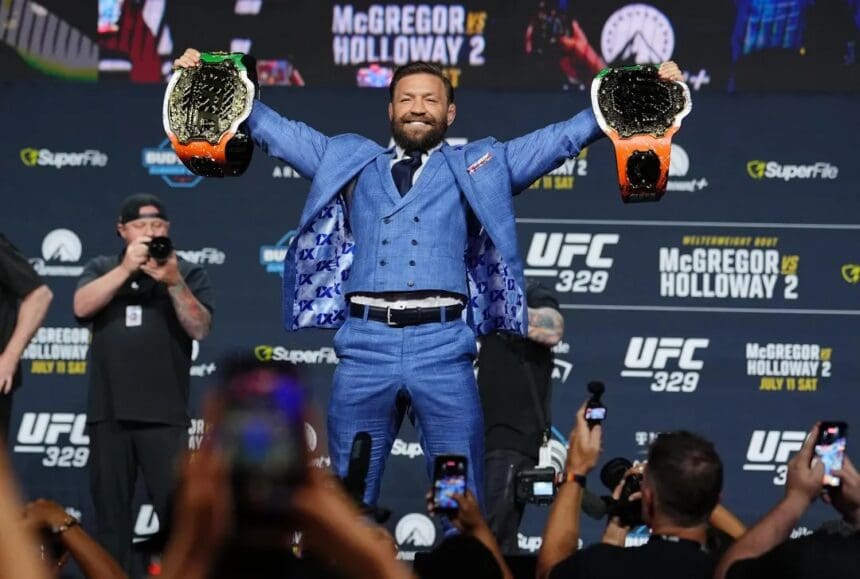 Conor McGregor at UFC 329 presser