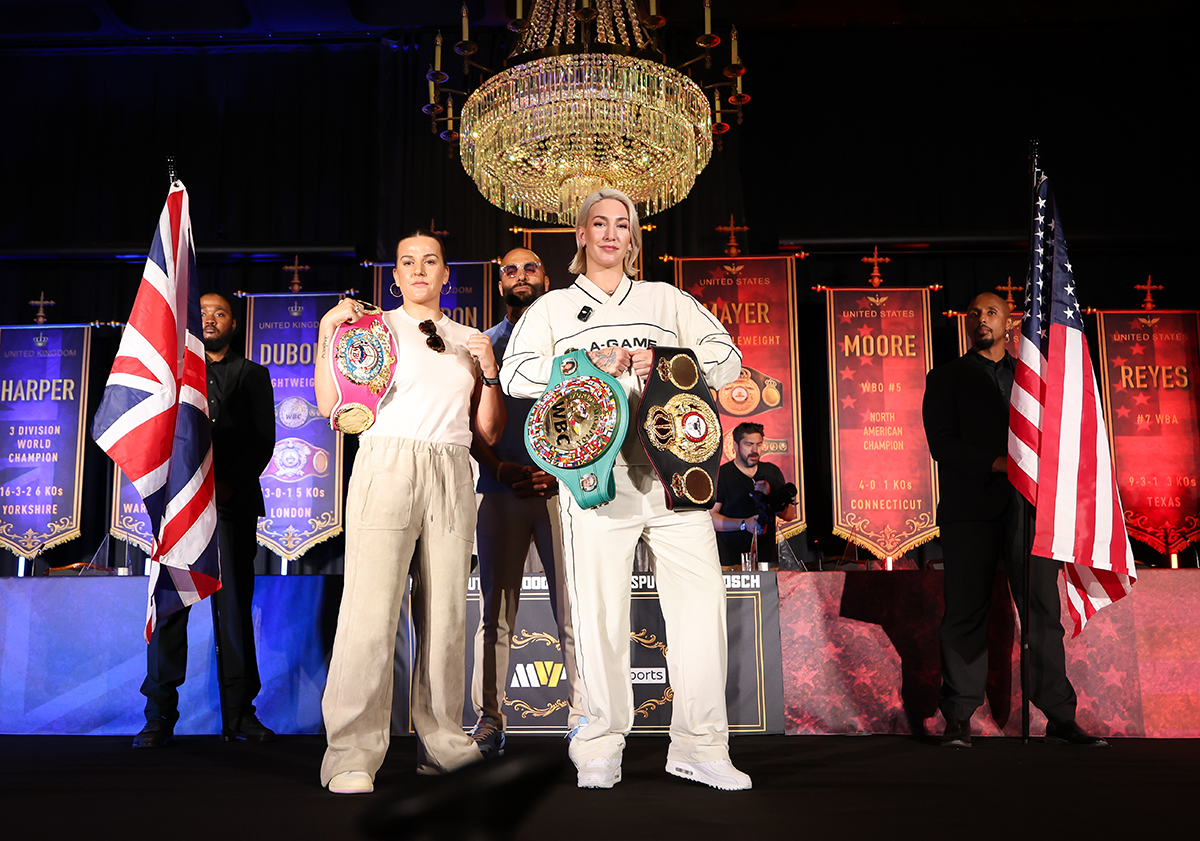 Mikaela Mayer and Chantelle Cameron will meet in a super welterweight unification title fight at MVPW06. Photo: Most Valuable Promotions