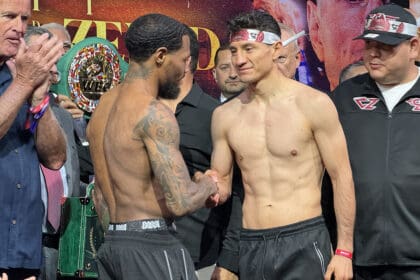 It's all about respect and excellence between Lamont Roach Jr. and William Zepeda. Photo: Gayle Falkenthal for NY Fights Roach Jr vs Zepeda