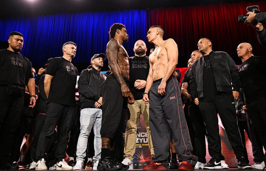 Errol Spence Jr. and Tim Tszyu both officially weighed in at 159 pounds. Photo: No Limit Boxing