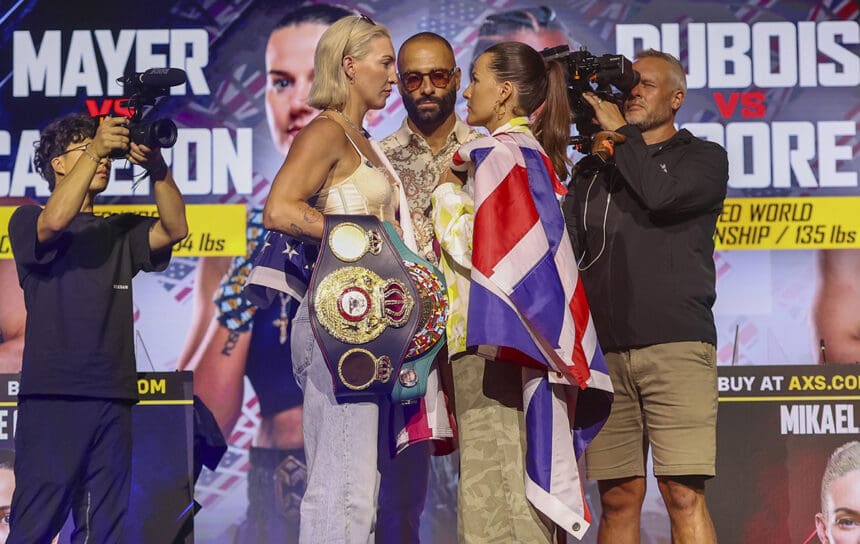 Mikaela Mayer and Chantelle Cameron both have what it takes to deliver a 2026 Fight of the Year. Photo: Most Valuable Promotions