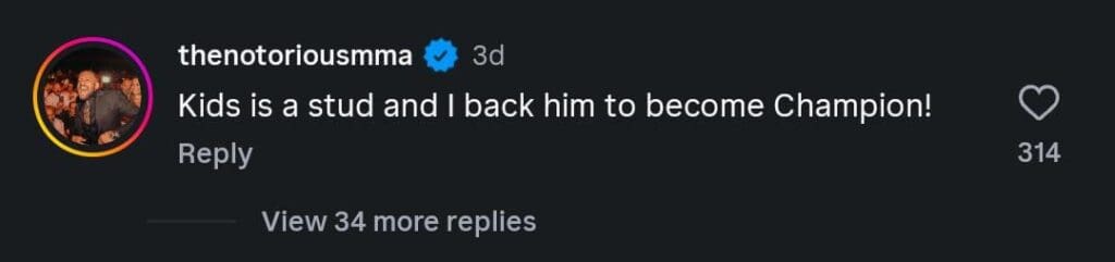 Conor McGregor backs Ian Garry