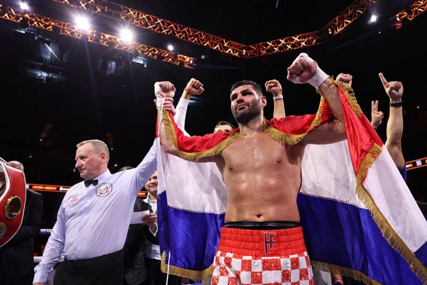 Filip Hrgović won a sensational come from behind win over Moses Itauma Saturday. Photo: Queensberry Promotions