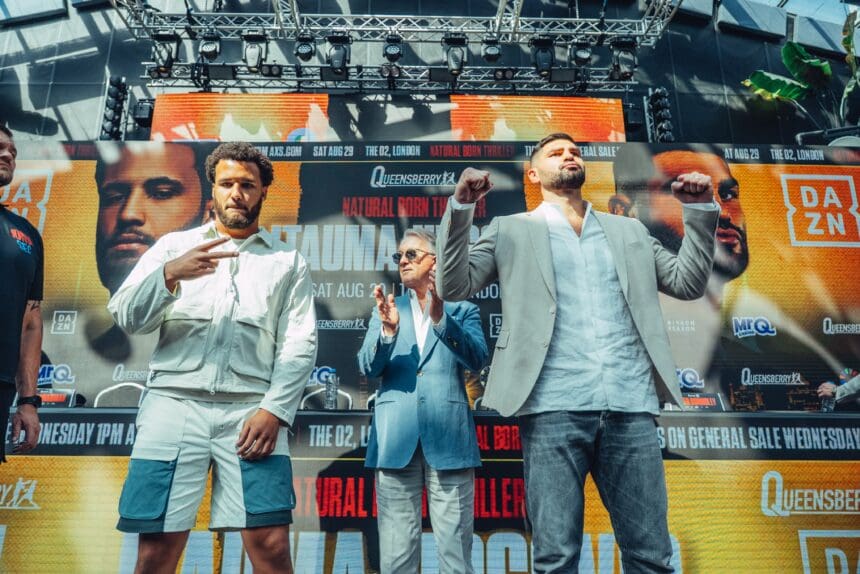 Mosees Itauma and Filip Hrgovic will now fight for the vacant IBF World Heavyweight title on August 29 in London. Photo: Queensberry Promotions