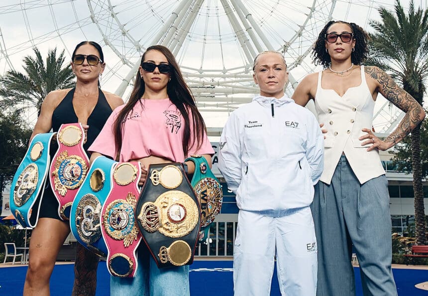 Desley Robinson and Cherneka Johnson will defend their titles against Dina Thorslund and Tamm Thibeault at Most Valuable Promotions' MVPW05 in Orlando on Saturday. Photo: Most Valuable Promotions