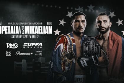 Jai Opetaia is set to defend his Zuffa Boxing Cruiserweight title against Noel Mikaelian - if lawsuits and protests don't derail it. Photo: Zuffa Boxing