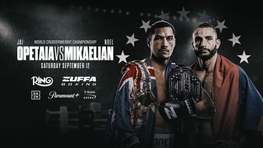 Jai Opetaia is set to defend his Zuffa Boxing Cruiserweight title against Noel Mikaelian - if lawsuits and protests don't derail it. Photo: Zuffa Boxing