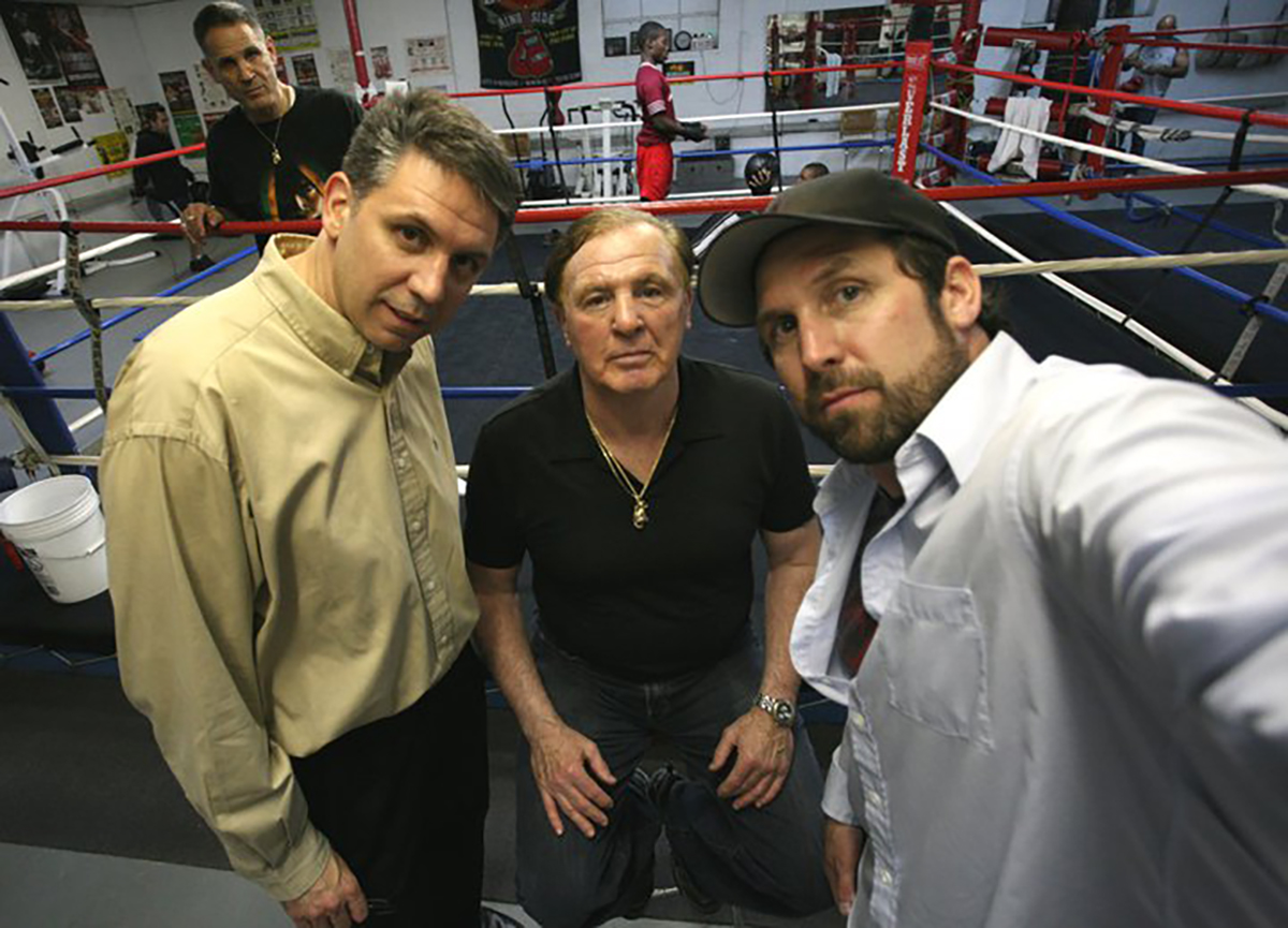 Bobby Cassidy Sr. with his sons Chris and Bobby Jr. at the Westbury Boxing Gym in 2004. Photo: Courtesy Bobby Cassidy Jr. 