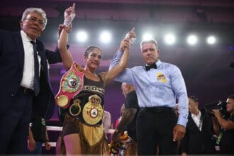 Amanda Serrano won her 50th fight on Friday, but could not break the all-time knockout record. Photo: Most Valuable Promotions