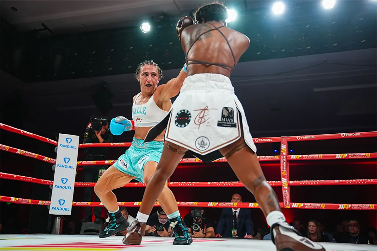 Amanda Galle says her current focus is boxing, but as a fourth degree black belt in karate, she said she'd consider PFL competition in the future. Photo: Most Valuable Promotions MVPW05