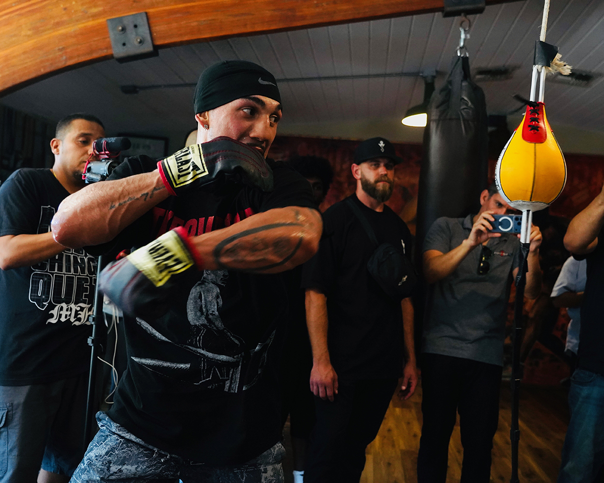 Teofimo Lopez faces his friend and longtime sparring partner Rolly Romero on August 22. Photo: Ryan Hafey, Premier Boxing Champions Teremoana