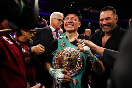 William Zepeda outworked and overwhelmed Lamont Roach Jr. to become the WBC World Lightweight champion on Saturday in Las Vegas. Photo: Cris Esqueda, Golden Boy Boxing
