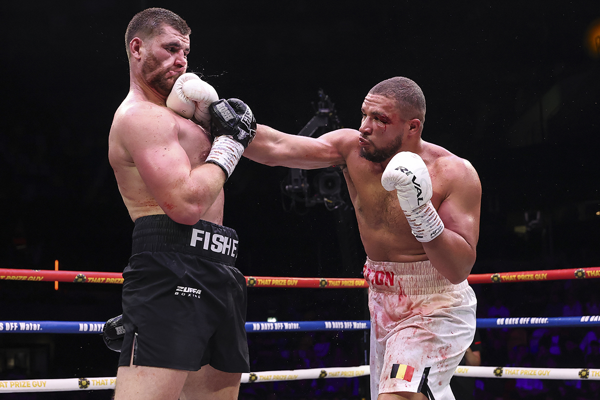 Michael Pirotton rallied in the last few rounds and made it a close fight against hometown hero Johnny Fisher. Photo: Ed Mulholland/Zuffa Boxing 11 via Getty Images