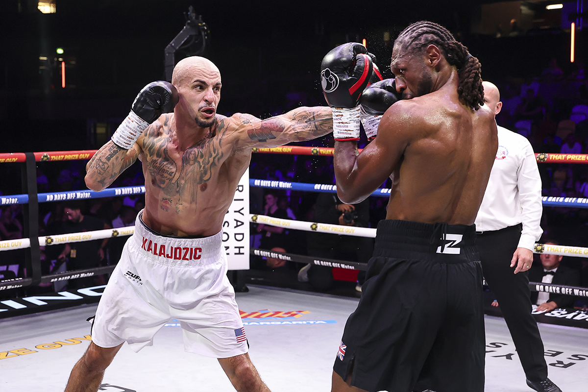 Radivoje "Hot Rod" Kalajdzic ran down Craig Richards in their light heavyweight co-main event at Zuffa Boxing 11 in London on Saturday. Photo: Ed Mulholland/Zuffa Boxing via Getty Images