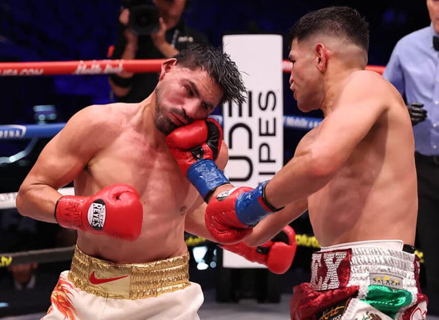 Alexis Rocha had a relatively easy win over former world champion Jose Ramirez in his latest run toward a title fight. Photo: Ed Mulholland, Zuffa Boxing Garcia vs Benn undercard