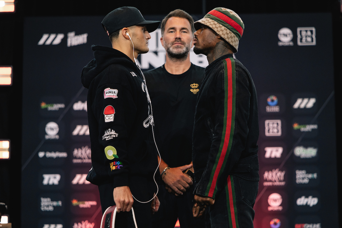 Vito Mielnicki and Austin Williams face off in Newark. There's no love lost here. Photo: Matchroom Boxing