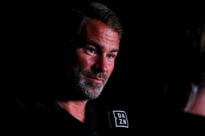 Eddie Hearn at the final pre-fight news conference for Katie Taylor vs Flora Pili in Dublin. PUBLICATIONxNOTxINxUKxIRLxFRAxNZL Copyright: xx GH1_8121