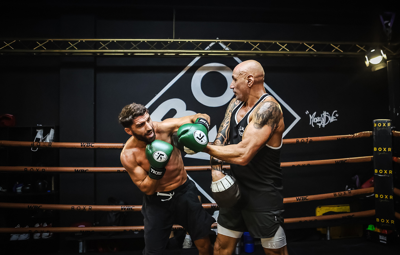 Ermal Hadribeaj's talents were spotted by Miami trainer Donato Demartiis. They remain a team ahead of Saturday's title fight. Photo: Kerry Foley