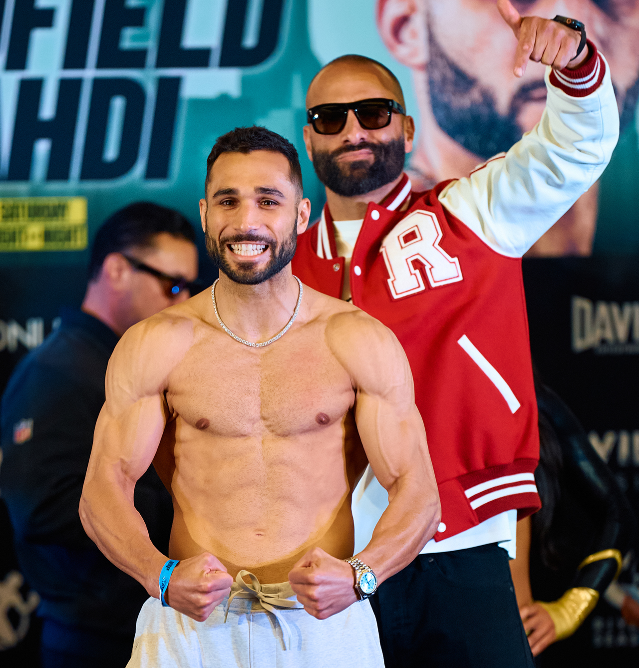 Lucas Bahdi and his promoter Nakisa Badarian have been confident ahead of Saturday's title fight. Photo: Most Valuable Promotions
