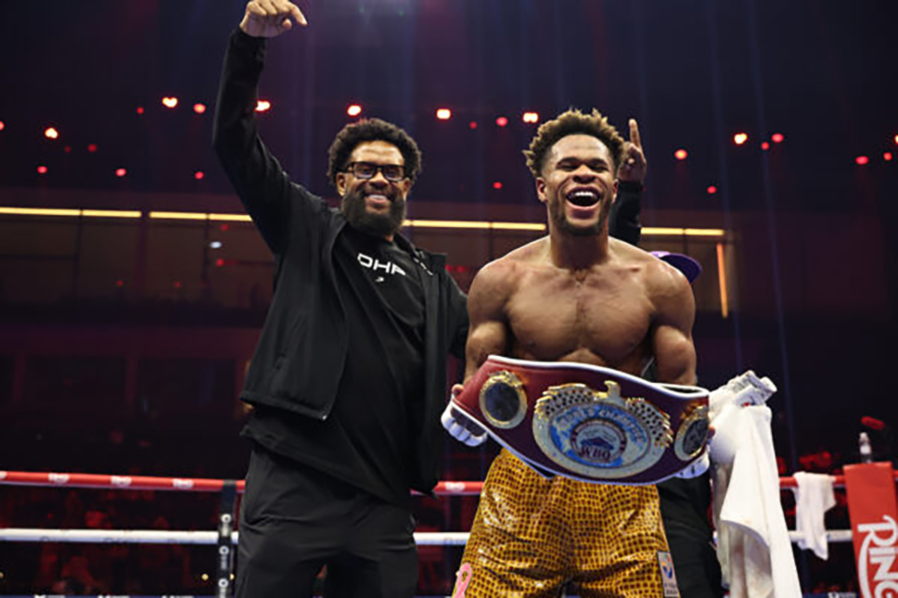 Devin and Bill Haney have a new promotional deal with DAZN Boxing. Photo: Queensberry/Leigh Dawney