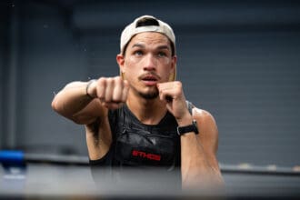 Brandon Figueroa prepares for the first defense of his WBA World Featherweight title against former champion Tomoki Kameda on Oct. 17 Photo: Ryan Hafey, Premier Boxing Champions