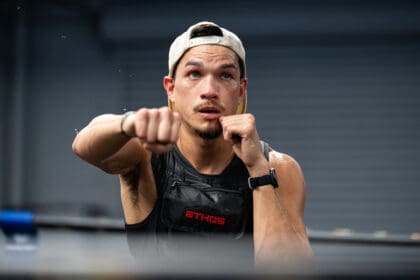 Brandon Figueroa prepares for the first defense of his WBA World Featherweight title against former champion Tomoki Kameda on Oct. 17 Photo: Ryan Hafey, Premier Boxing Champions