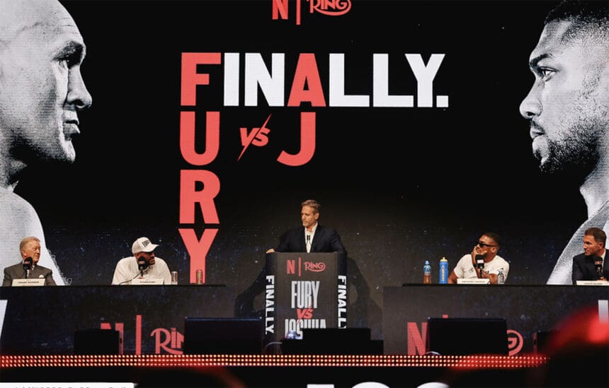 Tyson Fury and Anthony Joshua were surprisingly cordial with each other at Thursday's news conference in London. Photo: Zacharias Delgado, Matchroom Boxing
