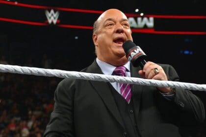 Paul Heyman cutting a promo in WWE