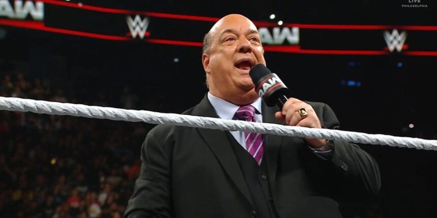 Paul Heyman cutting a promo in WWE