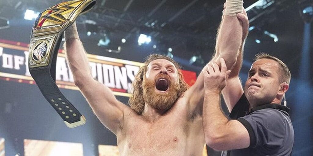 Sami Zayn with the WWE Championship