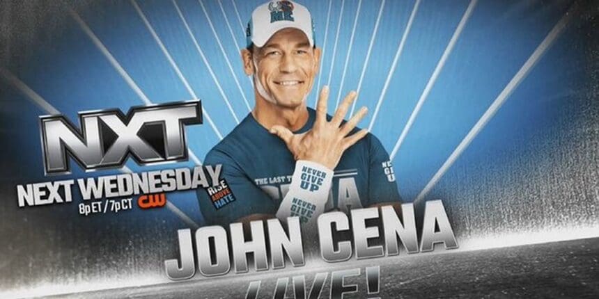 John Cena coming to WWE NXT graphic.