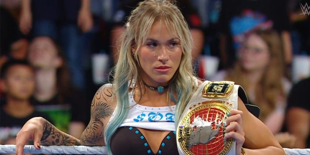 Sol Ruca with the WWE NXT Women's North American Title