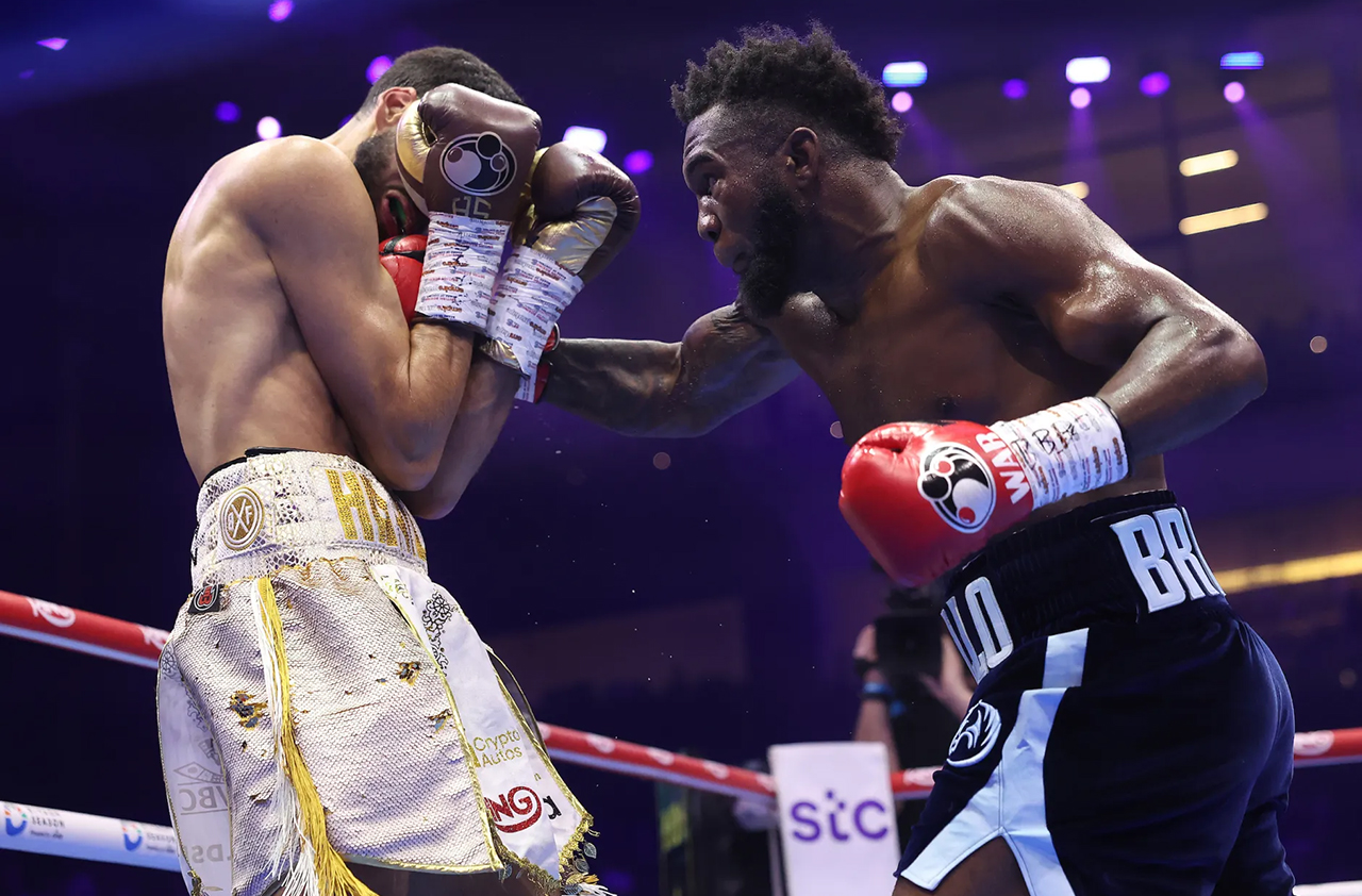 Plenty of boxing fans were outraged when Carlos Adames could only get a draw against Hamzah Sheeraz. Photo: Mark Robinson, Matchroom Boxing